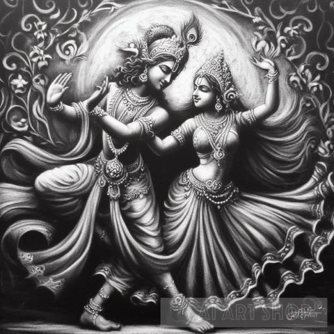 Harmony Of Hearts: Radha And Krishnas Divine Dance Love Sorrow Ai Artwork