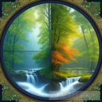 Harmony Of Nature And Technology Landscape Ai Art