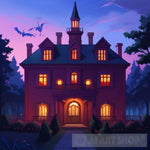 Haunted Mansion Inhabited By Creepy Spirits Portrait Ai Art