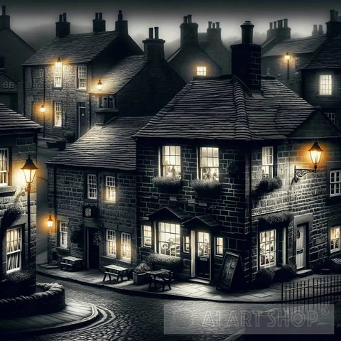 Haworth At Night Ai Artwork