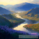 Hazy Hillsides Landscape Ai Art