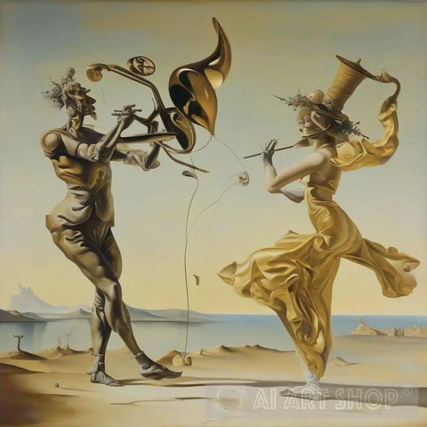 He Played On As She Twirled Surrealism Ai Art