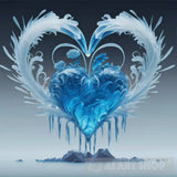 Heart In Ice Ai Artwork