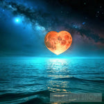 Heart Valentine’s Day Moon Flower Rose Colors Beauty Love Ocean Landscape Ai Art