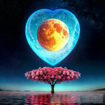 Heart Valentine’s Day Moon Flower Rose Colors Beauty Love Ocean Landscape Ai Art