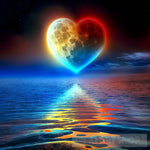 Heart Valentine’s Day Moon Flower Rose Colors Beauty Love Ocean Landscape Ai Art