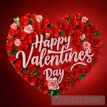 Hearts Red And Flowers With Light Words Happy Valentines Day 1 Ai Artwork