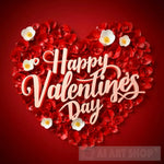 Hearts Red And Flowers With Light Words Happy Valentines Day 3 Ai Artwork