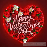 Hearts Red And Flowers With Light Words Happy Valentines Day 4 Ai Artwork