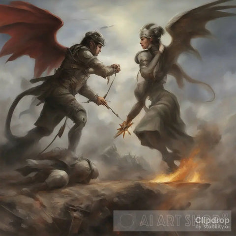 Heaven And Hell War Ai Artwork