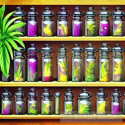 Herbs In Jars Still Life Ai Art