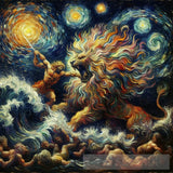 Hercules Vs Nemea. Ai Painting