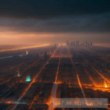 Hidden Cityscape Lit By Magical Torches Portrait Ai Art