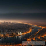 Hidden Cityscape Lit By Magical Torches Portrait Ai Art