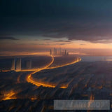 Hidden Cityscape Lit By Magical Torches Portrait Ai Art