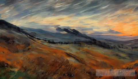 Hills In A Windy Dawn Expressionism Ai Art