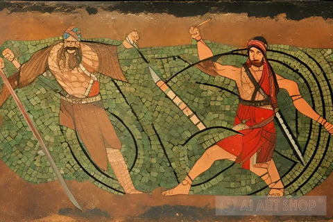 Hindustani Sword Fighting Abstract Ai Art