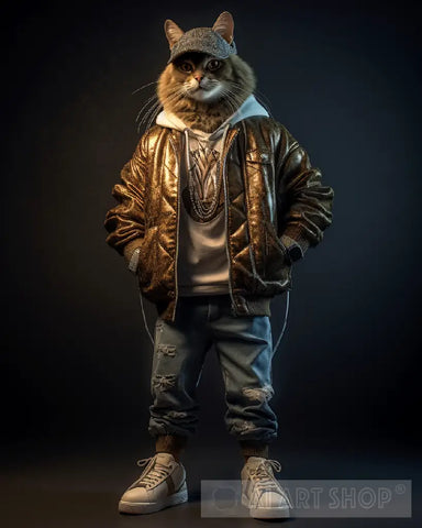 Hip Hop Cat Animal Ai Art