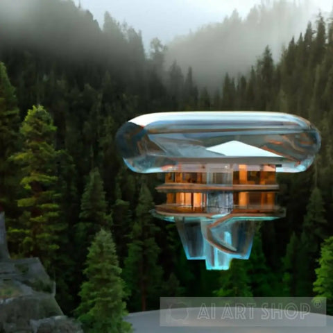 Holographic Forest Home Architecture Ai Art