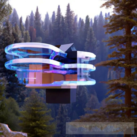 Holographic Home Deep In The Forest Ii Architecture Ai Art