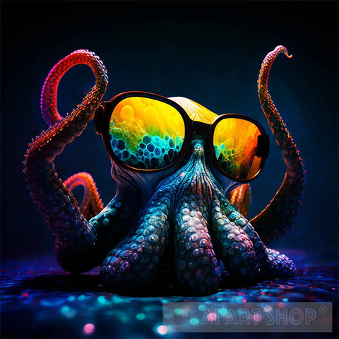 Holographic Octopus Animal Ai Art