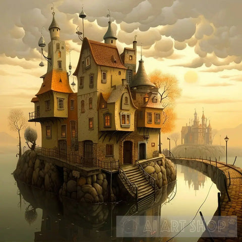 Homestay On The Water Surrealism Ai Art