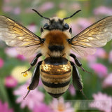 Honey Bee Up Close: A Stunning Macro Photo | [Stellex] Ai Artwork