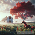 Horse In The Field Ai Painting