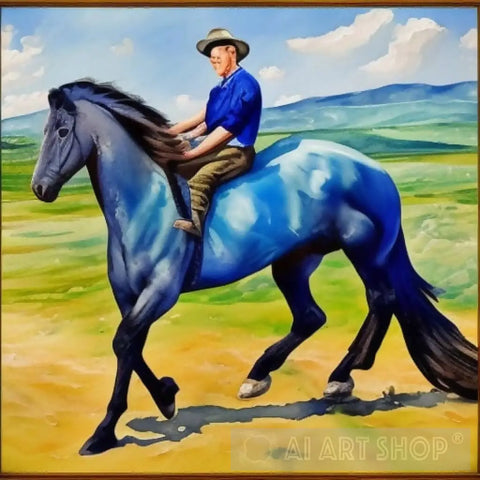 Horse Of A Different Color Blue Animal Ai Art