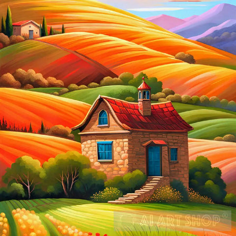 House Hills And Nature Nature Ai Art