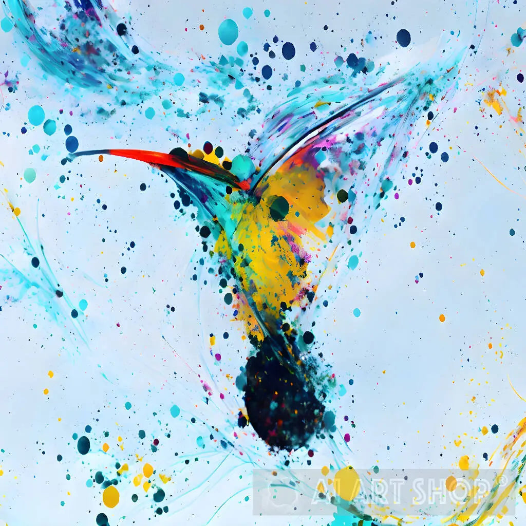 hummingbird abstract art, hummingbird, art, abstract art, paints, c...