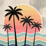 mid-century Palm wave art