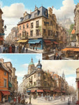 Hustle And Bustle Of A Lively Old City Street Ai Painting