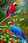 Hyperdetailed Fantasy Scarlet Macaw In Surreal Splendor - Oil Painting Infused With 3D Magic Animal