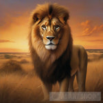 Hyperrealistic Majesty: Lion In The Savannah Animal Ai Art