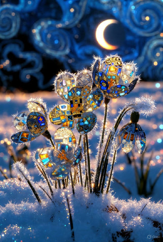 Winter flowers in the night