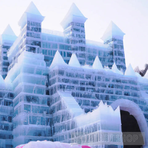 Ice Castle Painting Architecture Ai Art