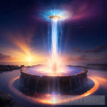 Illuminated Elegance: A Captivating Fountain Of Lights Ai Artwork