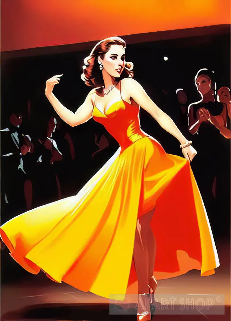 Illustration of A Women in a Yellow Dress