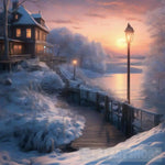 Illustration Of Winter Scenery Street Ai Art