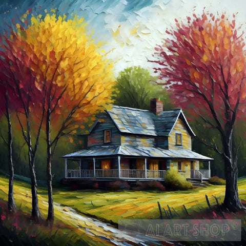 Impressionist Countryside House In Nature #1 Impressionism Ai Art