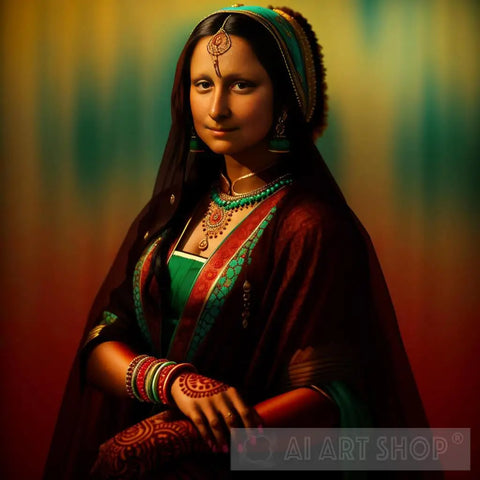 Indian Bride Mona Lisa Ai Painting