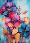 Ink Blooms: A Chromatic Dance Of Floral Elegance Ai Painting