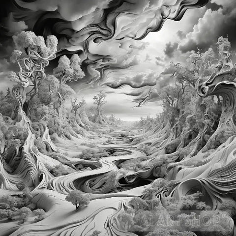 Inkwell Reverie: The Escherian Dreamscape Surrealism Ai Art