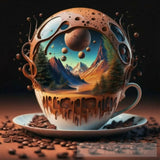 Inside A Cup Of Coffee There Is Wonderful Landscape Landscape Ai Art