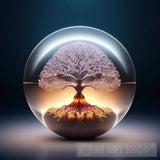 Intelligent Tree Spirit With A Crystal Orb Landscape Ai Art