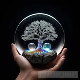 Intelligent Tree Spirit With A Crystal Orb Landscape Ai Art