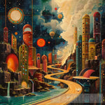 Interwoven Skyline - Surreal Lowbrow Art Surrealism Ai