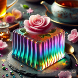 Iridescent Delicious Jello Dessert Cube Ai Painting