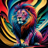 Regal Lion with a Multicolored 002